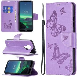 Mobigear Butterfly Housse Nokia 1.4 Etui Porte-Monnaie - Violet