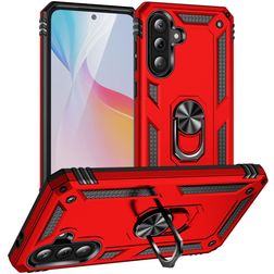 Mobigear Armor ring Samsung Galaxy A37 Plastique rigide Coque arrière Antichoc avec bague de maintien - Rouge