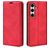 Mobigear Retro Slim Housse Samsung Galaxy S24 FE Etui Porte-Monnaie - Rouge