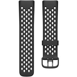 Mobigear Sport Plus Buckle Bracelet Silicone pour Fitbit Charge 5 Fermeture boucle ardillon - Noir