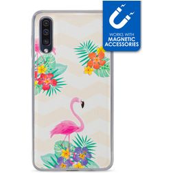 My Style Magneta Coque Samsung Galaxy A30s Coque arrière en TPU Souple - Flamingo