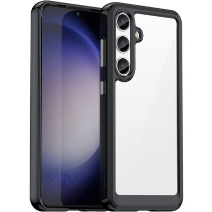 Mobigear Crystal Coque Samsung Galaxy S24 Coque arrière Rigide - Transparent / Noir