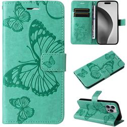 Mobigear Butterfly Housse iPhone 16 Pro Max Etui Porte-Monnaie - Vert
