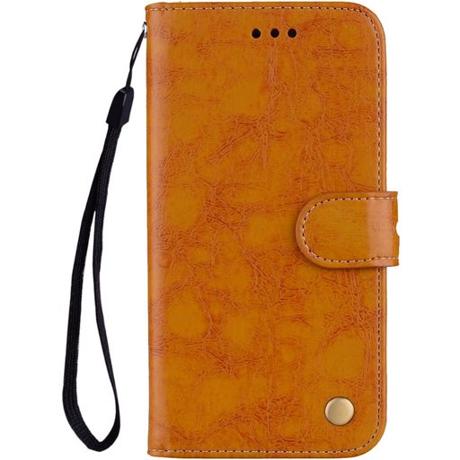 Mobigear Wallet Housse Samsung Galaxy A8 (2018) Etui Porte-Monnaie - Cognac