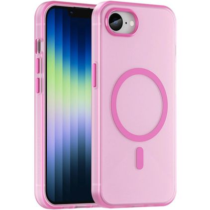 Mobigear Shockproof Coque iPhone 16e MagSafe Coque arrière Rigide - Rose