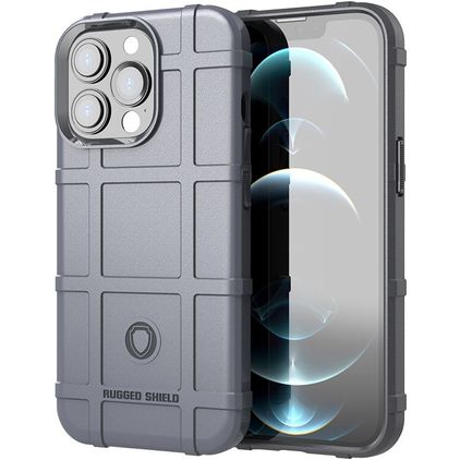 Mobigear Rugged Shield Coque iPhone 13 Pro Max Coque arrière en TPU Souple Anti-Chocs - Gris