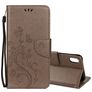 Mobigear Flowers Housse iPhone XR Etui Porte-Monnaie - Gris