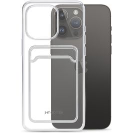 Mobilize Gelly Card Coque Transparente iPhone 14 Pro Max Coque arrière en TPU Souple avec Porte-Cartes - Transparent