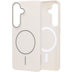 Mobiparts Slim Line Samsung Galaxy S26 MagSafe Plastique rigide Coque arrière - Off White