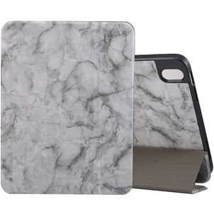 Mobigear Tri-Fold Marble Coque iPad Air 11 Pouces (2025) Etui + Porte-crayon - Gris