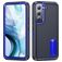 Mobigear Rugged Stand Samsung Galaxy S23 Plastique rigide Coque arrière Antichoc avec béquille - Bleu foncé