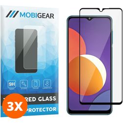 Mobigear Premium Samsung Galaxy M12 Verre trempé Protection d'écran - Compatible Coque - Noir (Lot de 3)