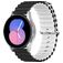 Mobigear Ocean Bracelet Silicone pour Smartwatch Fermeture boucle ardillon - 22 mm - Noir / Blanc