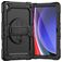 Mobigear SureGrip Xtreme Coque Samsung Galaxy Tab A9 Plus (2023) Coque arrière en Plastique rigide,Silicone + Bandoulière + Support Amovible - Noir