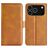 Mobigear Slim Magnet Housse iPhone 17 Pro Etui Porte-Monnaie - Cognac