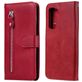 Mobigear Zipper Housse Huawei P40 Lite 5G Etui Porte-Monnaie - Rouge