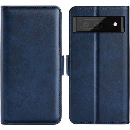 Mobigear Slim Magnet Google Pixel 6a Étui Portefeuille - Bleu foncé