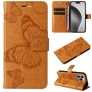 Mobigear Butterfly Housse iPhone 16 Pro Max Etui Porte-Monnaie - Cognac