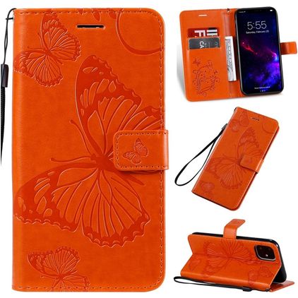Mobigear Butterfly Housse iPhone 11 Etui Porte-Monnaie - Orange