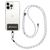 Mobigear Lanyard - Cordon de téléphone universel ajustable - Noir / Blanc