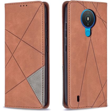Mobigear Rhombus Slim Housse Nokia 1.4 Etui - Cognac