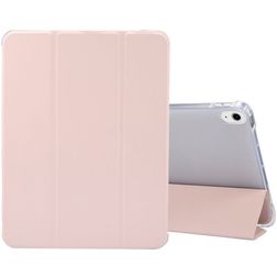 Mobigear Tri-Fold Gel Coque iPad Air 5 (2022) Etui en TPU,Similicuir + Porte-crayon - Rose