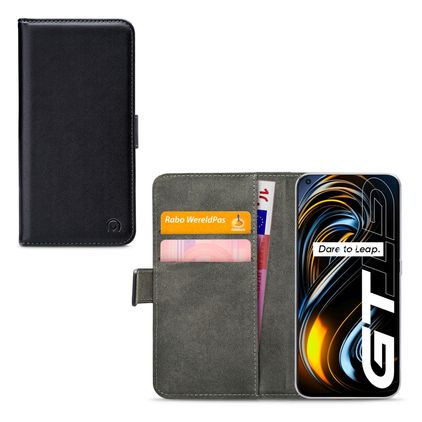 Mobilize Classic Gelly Wallet Housse Realme GT Etui Porte-Monnaie - Noir