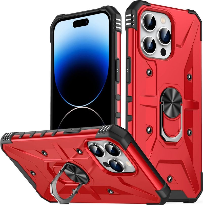 Coque IPhone Avec Anneau Aimanté - Support MagSafe - Housse Anti-Choc Noir - Ef.globe-trading