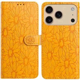 Mobigear Flowers Housse iPhone 17 Pro Etui Porte-Monnaie - Jaune