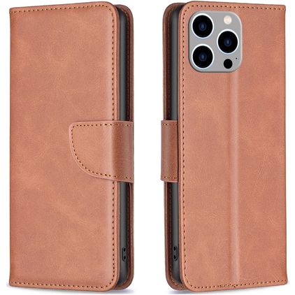 Mobigear Excellent Housse iPhone 15 Pro Max Etui Porte-Monnaie - Marron