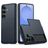 Mobigear Card Coque Samsung Galaxy S26 Plus Coque arrière Rigide Anti-Chocs avec Porte-Cartes - Bleu