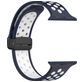 Mobigear Sport Plus Mag Bracelet Silicone Apple Watch Fermeture magnétique - 42/41/40/38 mm - Blanc / Bleu Marin