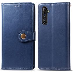 Mobigear Snap Button Housse Realme X50 Pro Etui Porte-Monnaie - Bleu