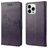 Mobigear Flowers Housse iPhone 14 Pro Etui Porte-Monnaie - Violet