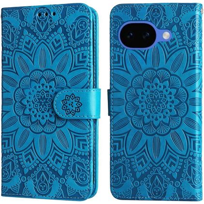 Mobigear Sunflower Housse Google Pixel 10a Etui Porte-Monnaie - Bleu