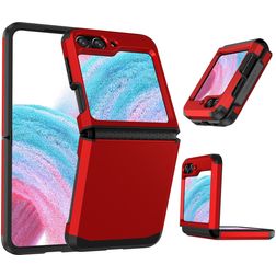 Mobigear Non-slip Armor Coque Samsung Galaxy Z Flip 5 Coque arrière Rigide Anti-Chocs - Rouge