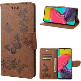 Mobigear Butterfly Housse Samsung Galaxy M53 Etui Porte-Monnaie - Marron