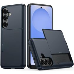 Mobigear Card Coque Samsung Galaxy S26 Plus Coque arrière Rigide Anti-Chocs avec Porte-Cartes - Bleu