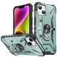 Mobigear Armor Ring Coque iPhone 14 Plus Coque arrière Rigide Anti-Chocs avec Anneau-Support - Vert
