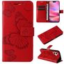 Mobigear Butterfly Housse iPhone 16 Etui Porte-Monnaie - Rouge