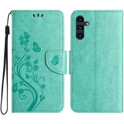 Mobigear Flowers Housse Samsung Galaxy A36 Etui Porte-Monnaie - Vert