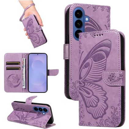 Mobigear Butterfly Housse Samsung Galaxy S26 Etui Porte-Monnaie - Violet