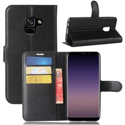 Mobigear Classic Housse Samsung Galaxy A8 (2018) Etui Porte-Monnaie - Noir