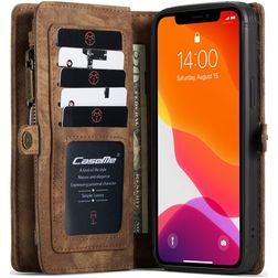 CaseMe 008 iPhone 12 Mini Coque Étui 2en1 avec coque amovible Portefeuille - Marron