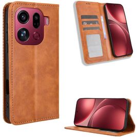 Mobigear Sensation Housse OPPO Find X9 Pro Etui Porte-Monnaie - Marron