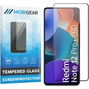 Mobigear Premium Xiaomi Redmi Note 12 Pro Plus Verre trempé Protection d'écran - Compatible Coque - Noir