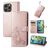 Mobigear Clover Housse iPhone 15 Pro Etui Porte-Monnaie - Rose doré