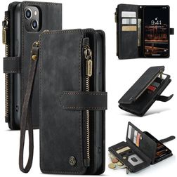 Caseme C30 Housse iPhone 14 Plus Etui Porte-Monnaie - Noir