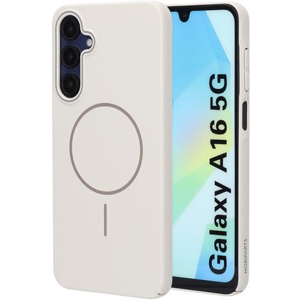 Mobiparts Slim Line Coque Samsung Galaxy A16 MagSafe Coque arrière Rigide - Off White