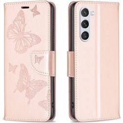 Mobigear Butterfly Housse Samsung Galaxy S23 Etui Porte-Monnaie - Rose doré
